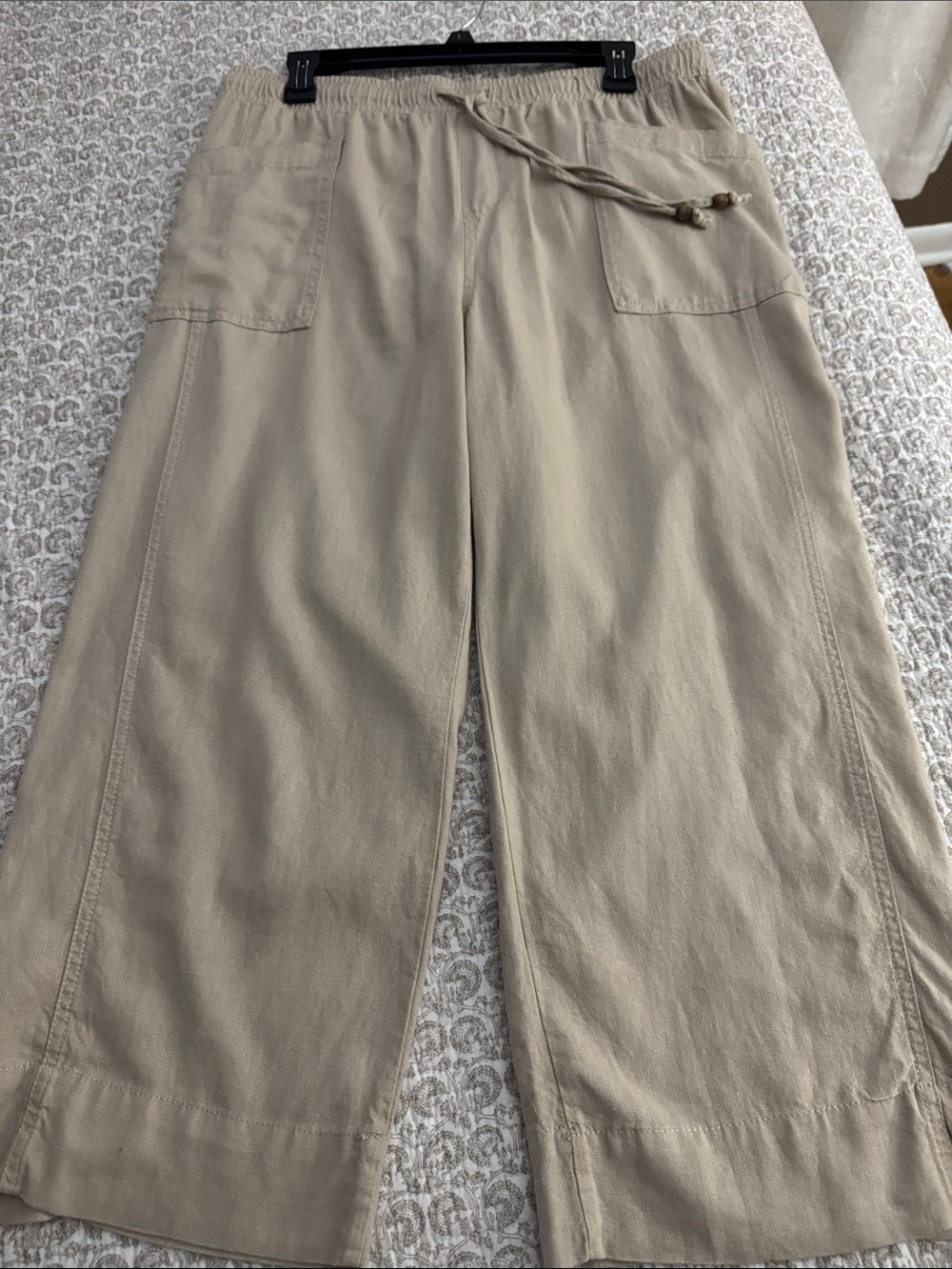 Westbound Wide-Leg Drawstring Pants in Tan